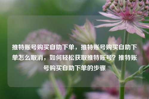 推特账号购买自助下单，推特账号购买自助下单怎么取消，如何轻松获取推特账号？推特账号购买自助下单的步骤