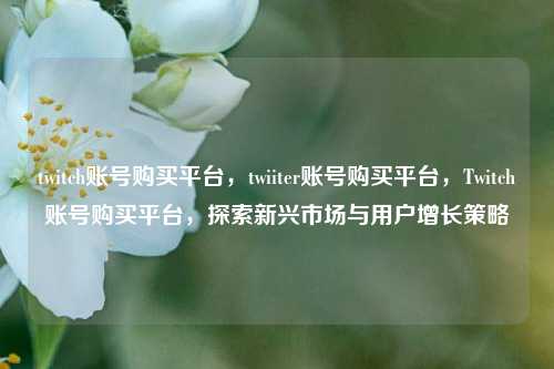 twitch账号购买平台，twiiter账号购买平台，Twitch账号购买平台，探索新兴市场与用户增长策略
